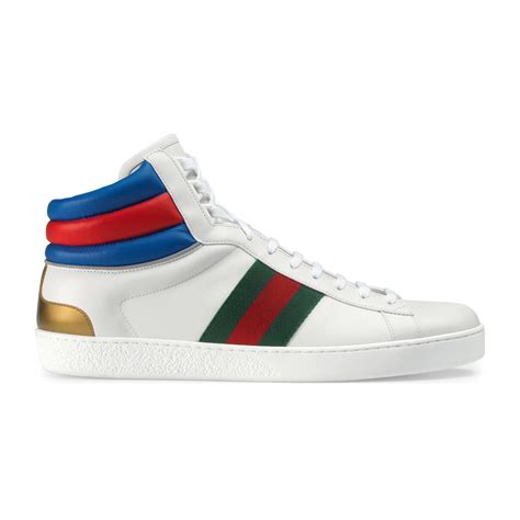 white gucci sneakers men ace|gucci ace high top sneakers.